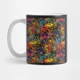 Rainbow Dotted Floral Batik Pattern Mug